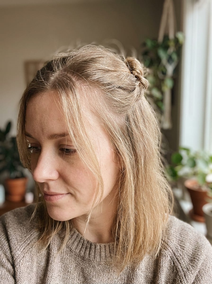Half-up für feines Haar - Half-up Frisur
